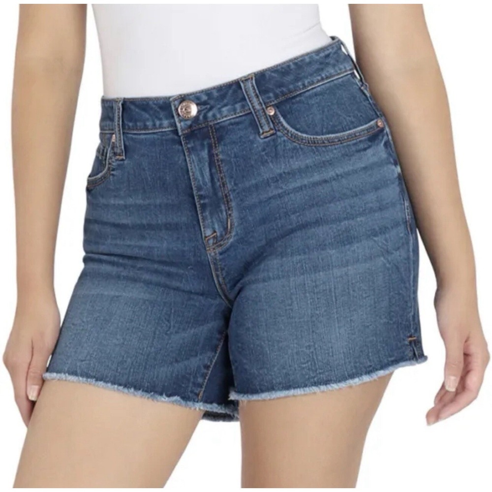 Seven7 Women's 5" Fray Hem Denim Weekend Short | Curious Color Size 4 Adult - Picture 5 of 9